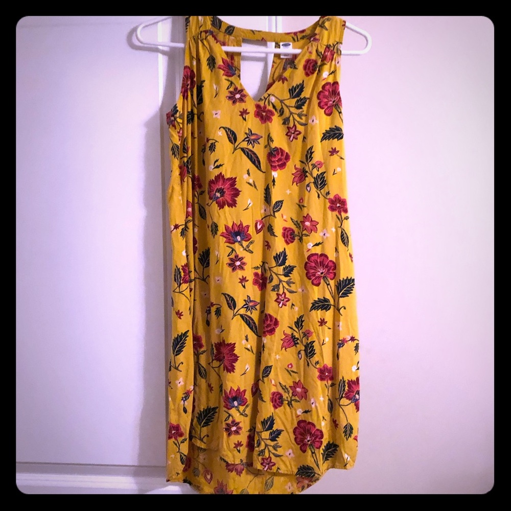 Yellow floral print dress
